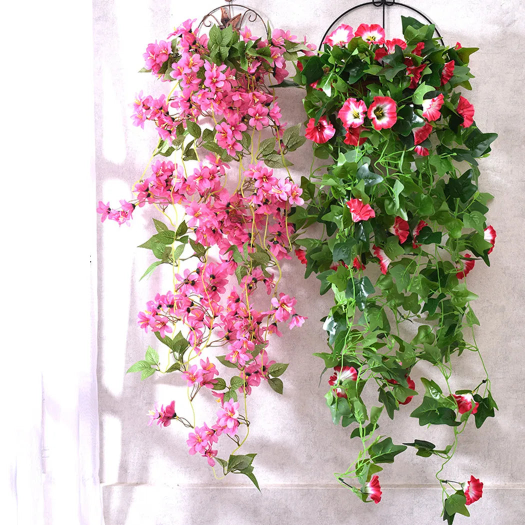 Artificial Morning Glory Vines for Indoor & Outdoor Decor