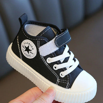 Children's High Top Canvas Anti Slip Soft Sole Colorful Sneakers