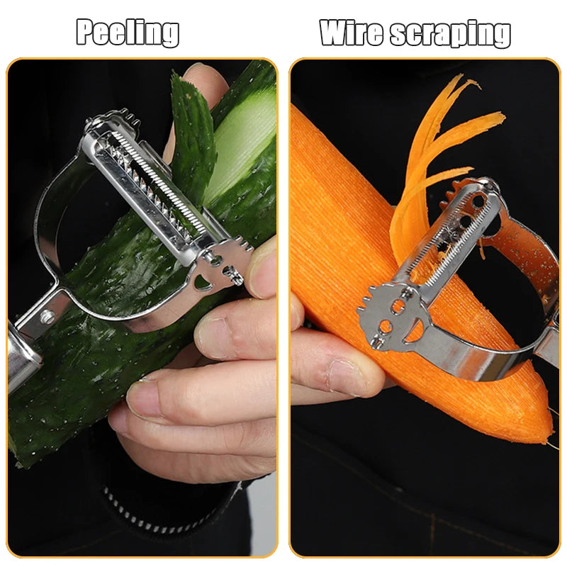 Multifunctional Steel Fruit and Vegetable Peeler