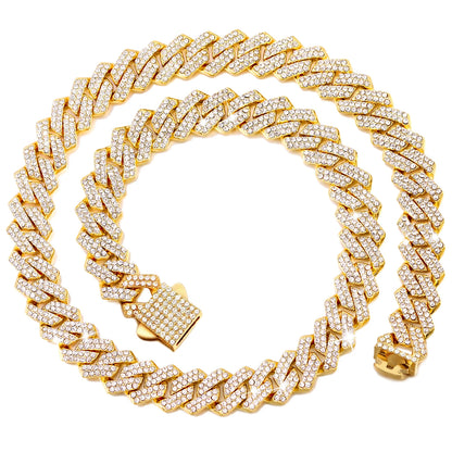 Hip Hop Bling Set Miami Kubanische Gliederkette