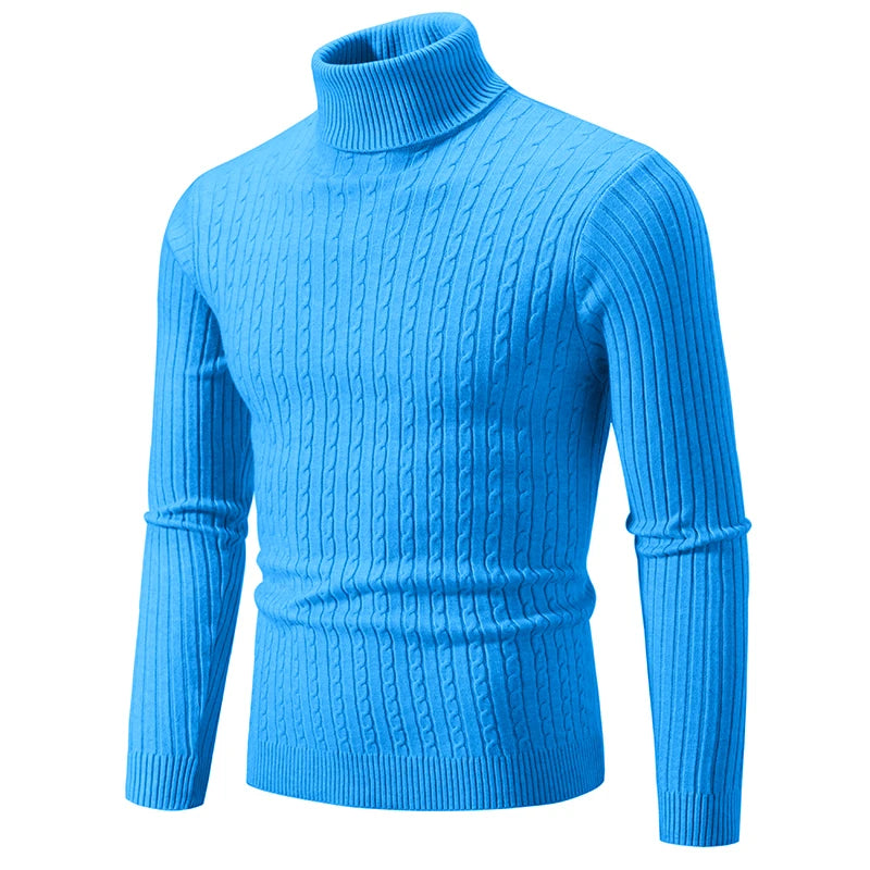 Neuer lässiger Rollkragen-Strickpullover für Herren