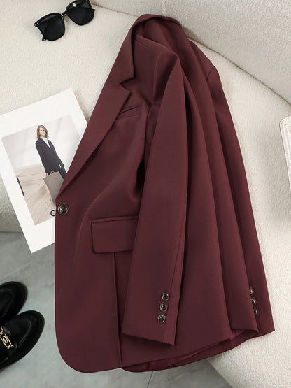 Einfarbige, lockere Blazer für Herbst &amp; Winter