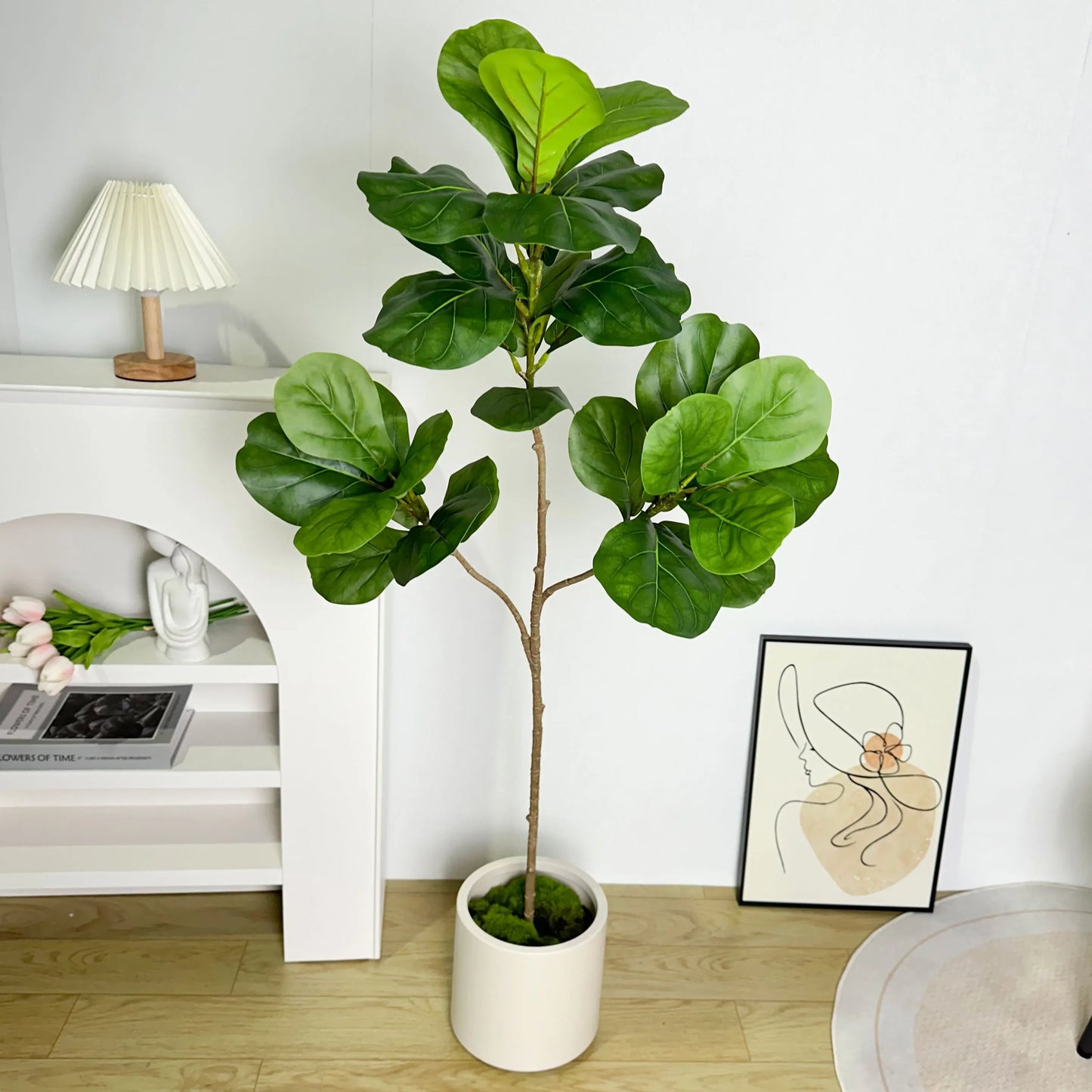 70/135 cm künstlicher Ficusbaum mit großen Banyan-Blättern