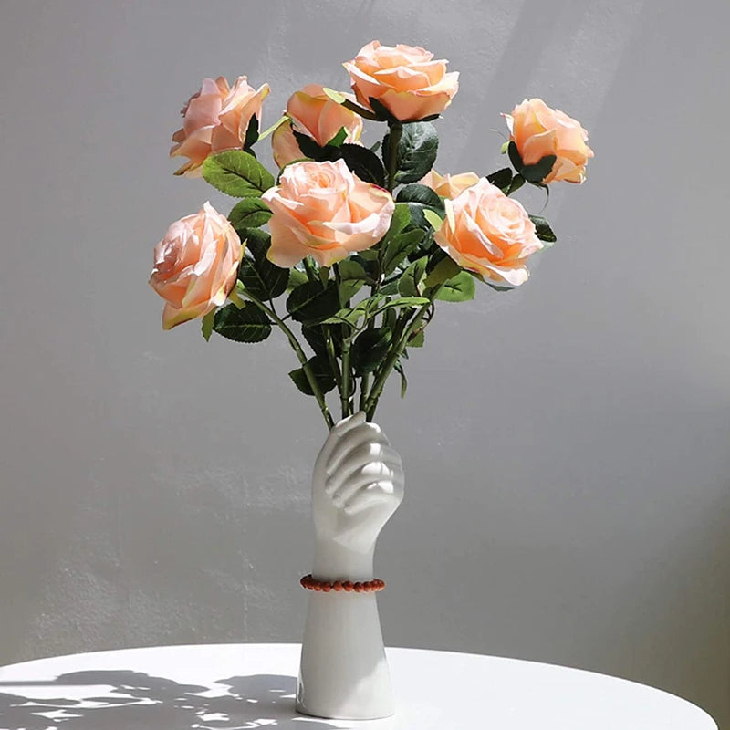 Nordic Hand shape Ceramics office table Vase