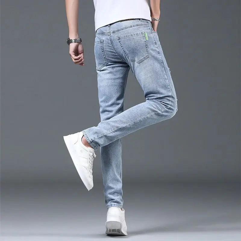 Jean skinny d'été de luxe de créateur coréen