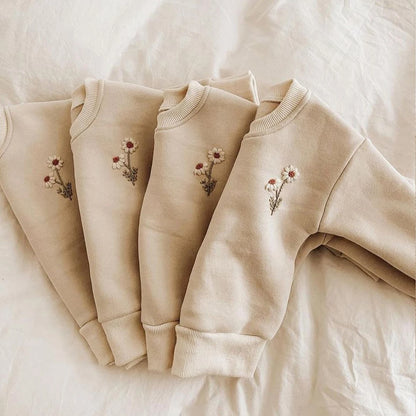 Fleece-Set mit Daisy-Sweatshirt und Jogginghose für Baby-Mädchen