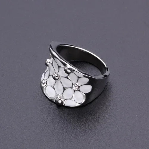 Flower Oil Dripping Temperament Ring