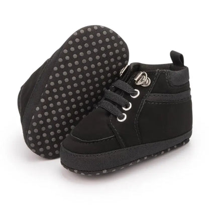 Bequeme High-Top-Sneakers aus Baumwolle mit weicher Sohle und rutschfester Sohle für Babys
