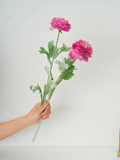 Simulation Flocking 3-Head Peonies Flower Branch