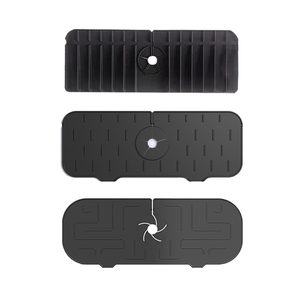 Tapis de robinet d'évier en silicone avec égouttoir en éponge