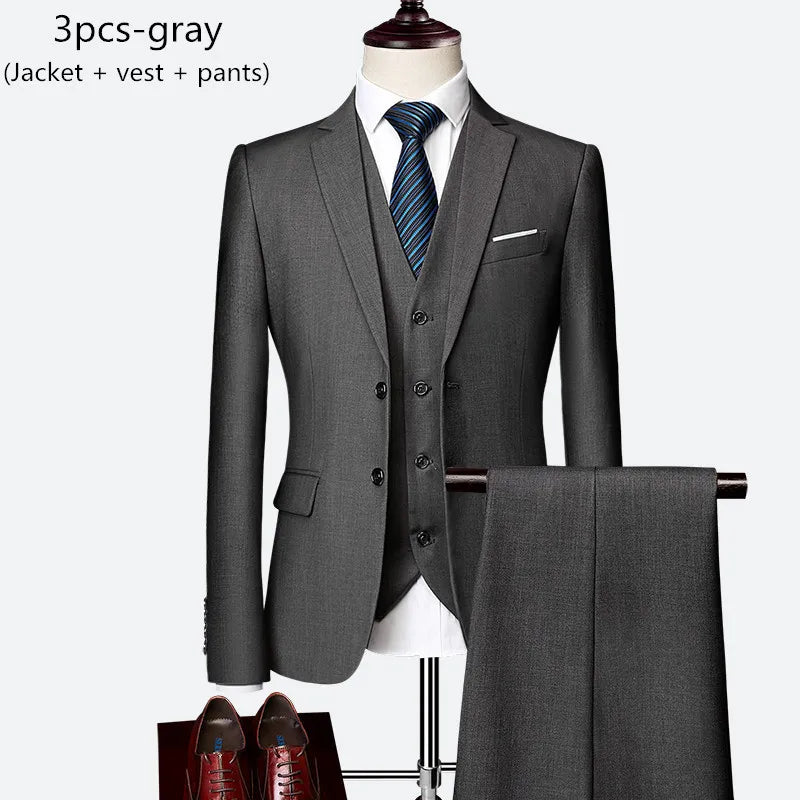 Luxury Men's 3-Piece Slim Fit Wedding Suit