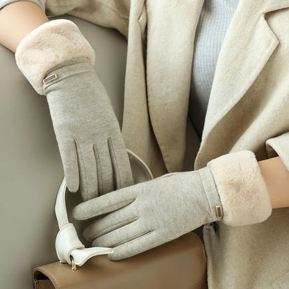 Gants d'hiver pour écran tactile pour femmes - Doublés de velours