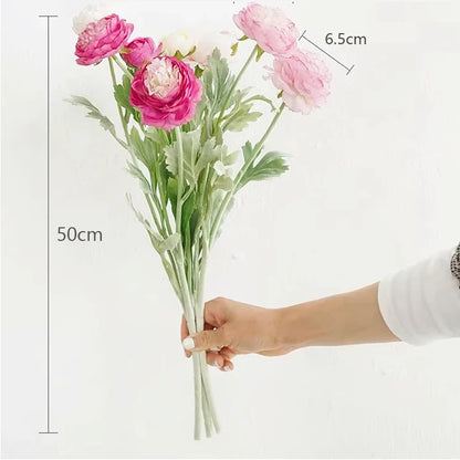 Bouquet de pivoines en soie à 3 têtes Fleurs artificielles élégantes