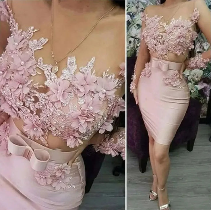 Kurzes Ballkleid aus rosa Tüll