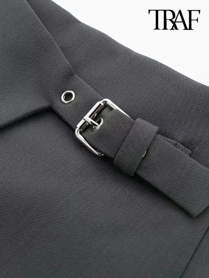 Jupes-shorts asymétriques taille haute pour femmes