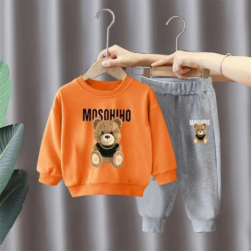 Cartoon Bear T-Shirt & Shorts Set for Kids