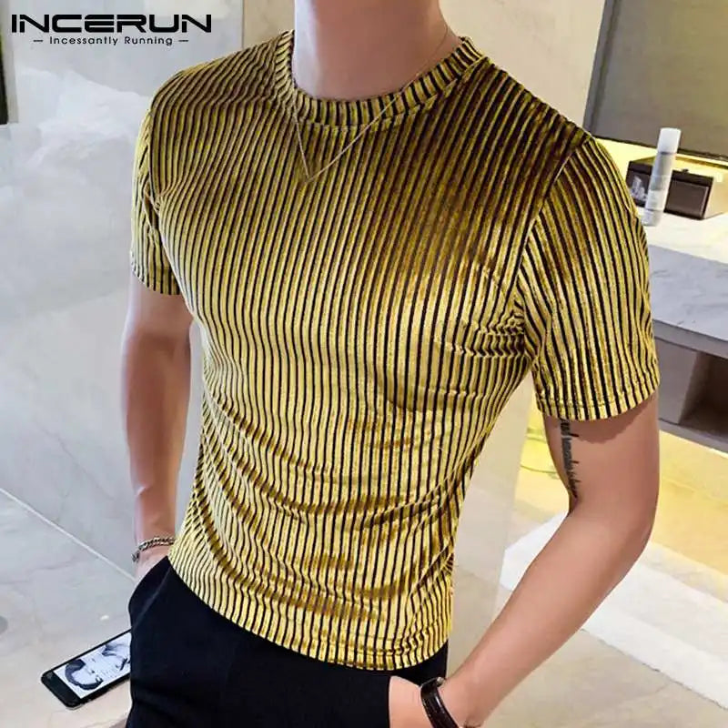 Men Casual T Shirt - Round Neck Solid Color Streetwear