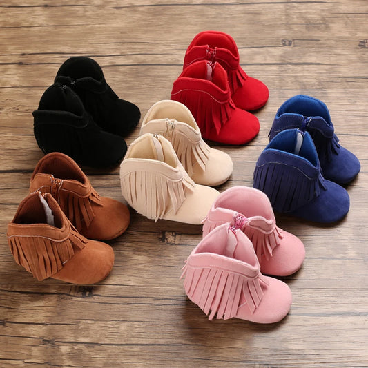 Unisex Tassel Moccasin Boots for Toddlers