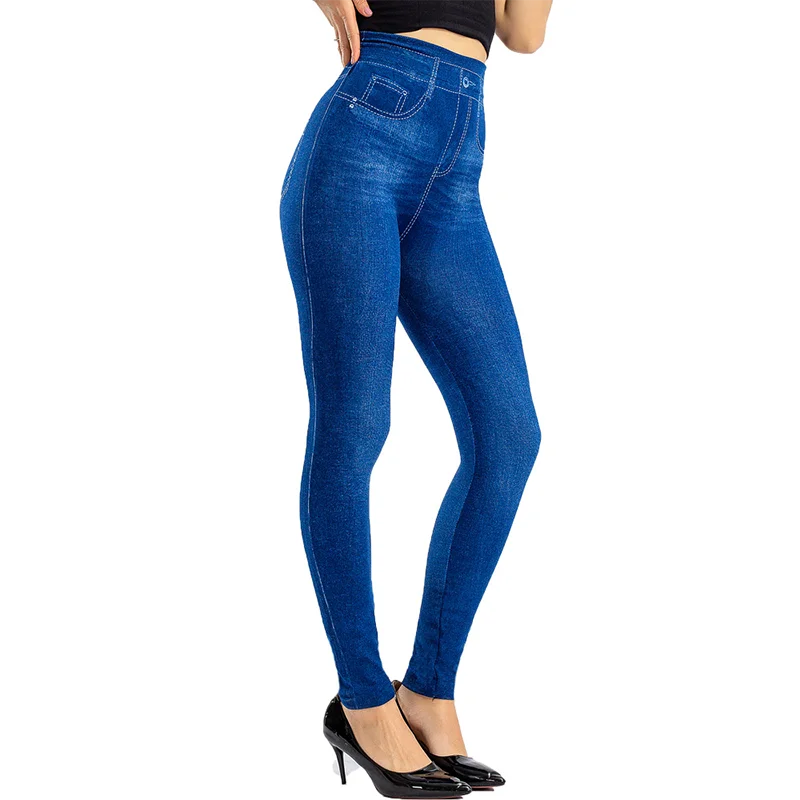 Sexy Seamless High Waist Denim Leggings for Women