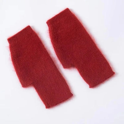 Gants sans doigts en cachemire et vison Mitaines d'hiver