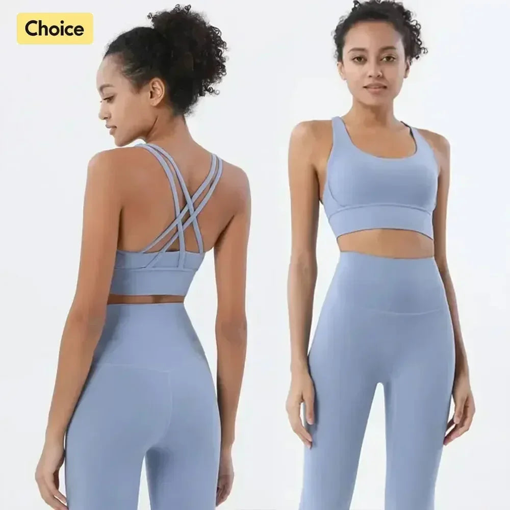 Women's Yoga Clothes Set - Leggings and Tops