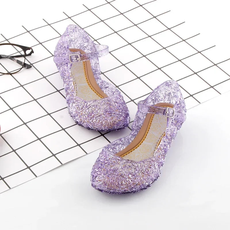 Sandales en cristal de la princesse Elsa pour filles