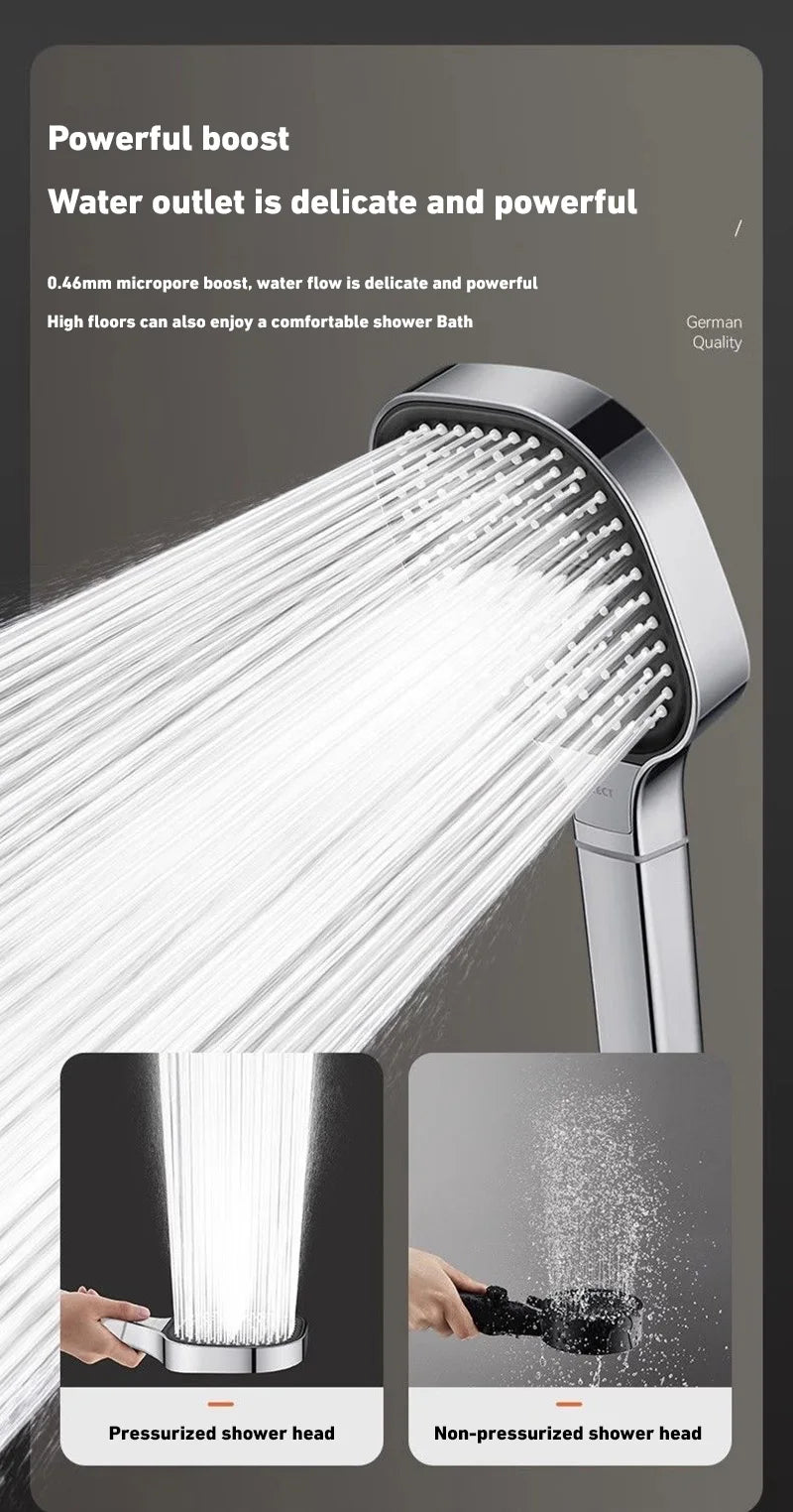 Large Panel 3Modes Adjustable High Pressure Massage Shower Head Bathroom Accessories