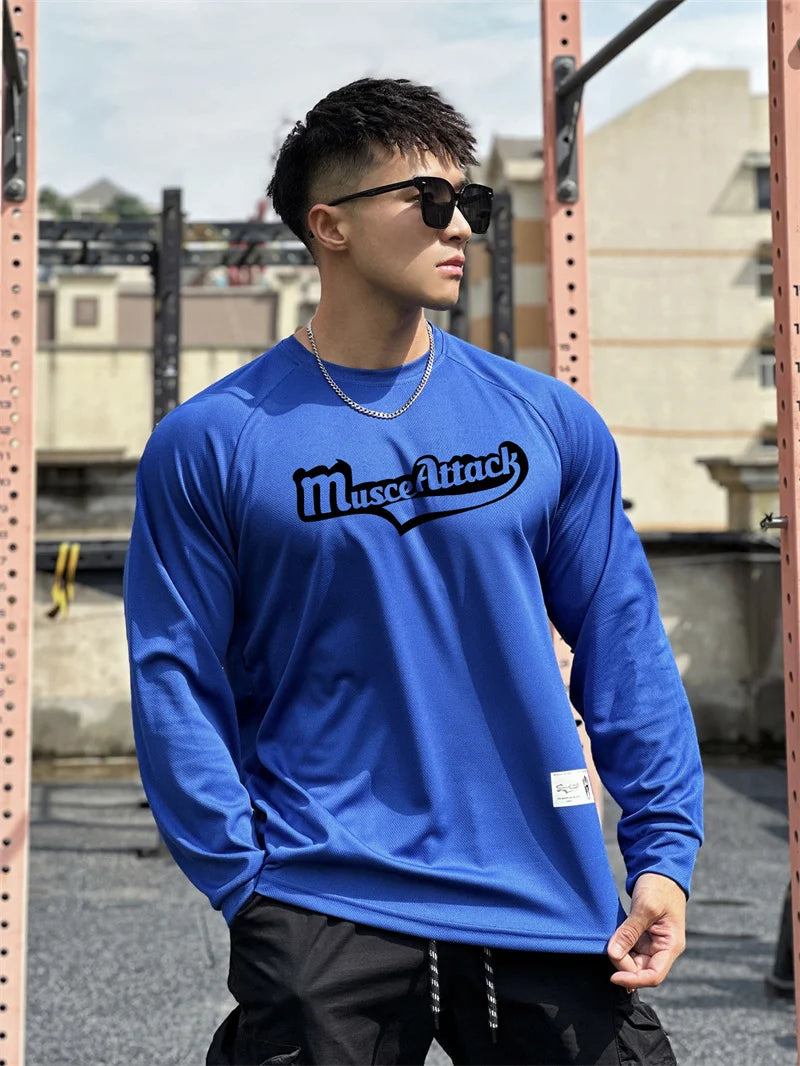 Muscle Fitness Herren-Langarm-T-Shirt