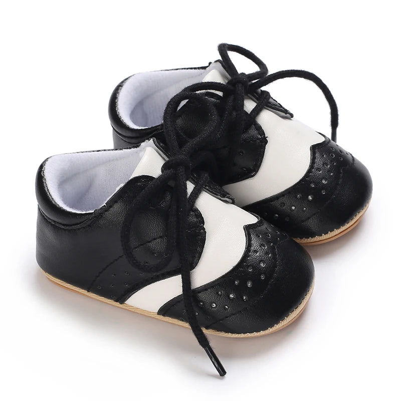Chaussures bébé en cuir PU et semelle en caoutchouc