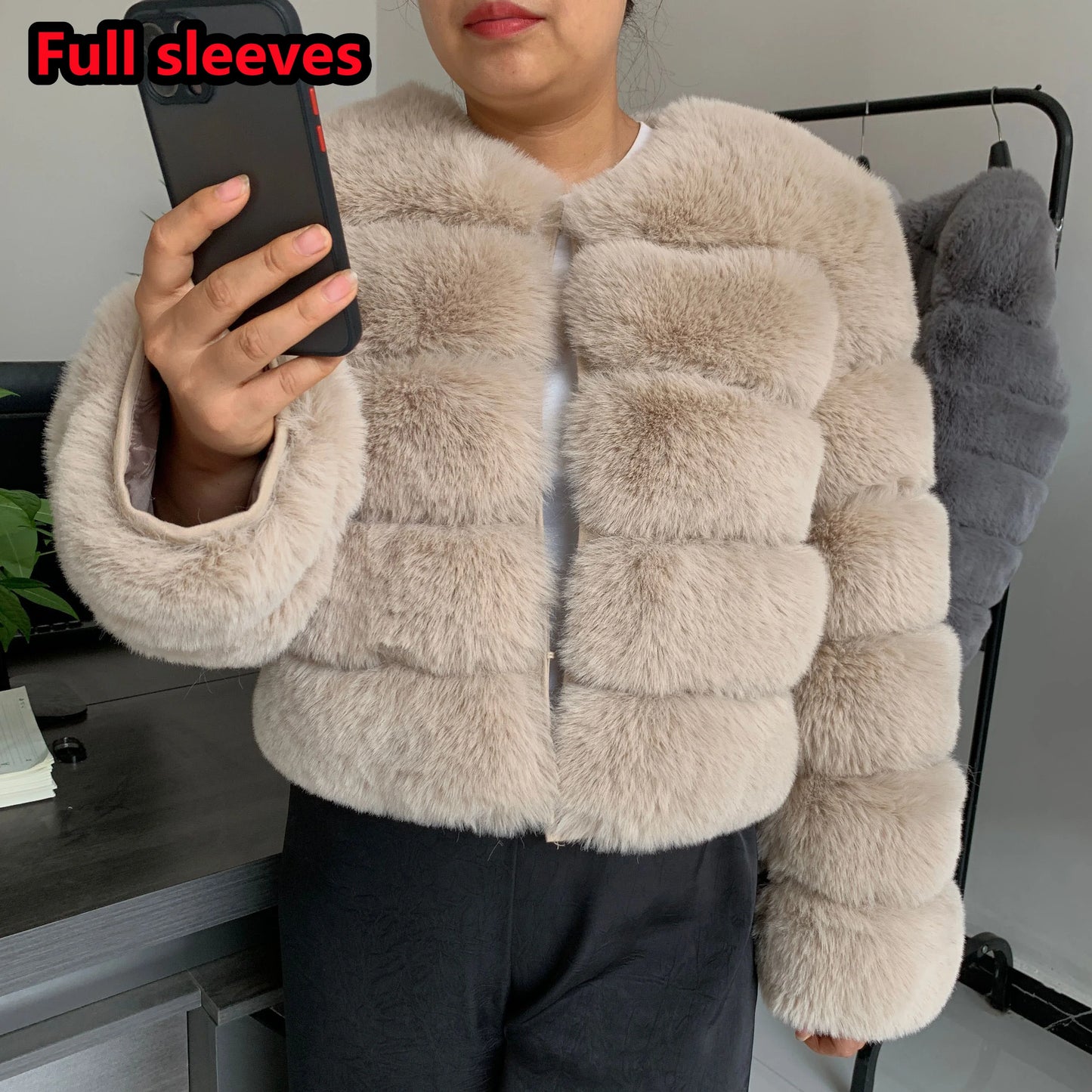 Luxurious Faux Fox Fur Fluffy Jacket