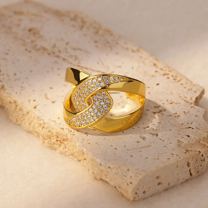 Retro geometrische Wickelkreuzringe Damen