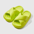Cross strap slippers-Green