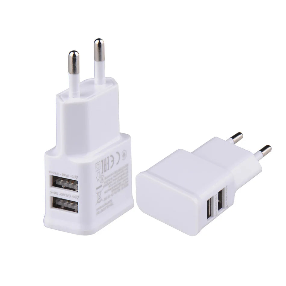 5V Portable Dual USB Power Adapter - Mobile Phone Charger