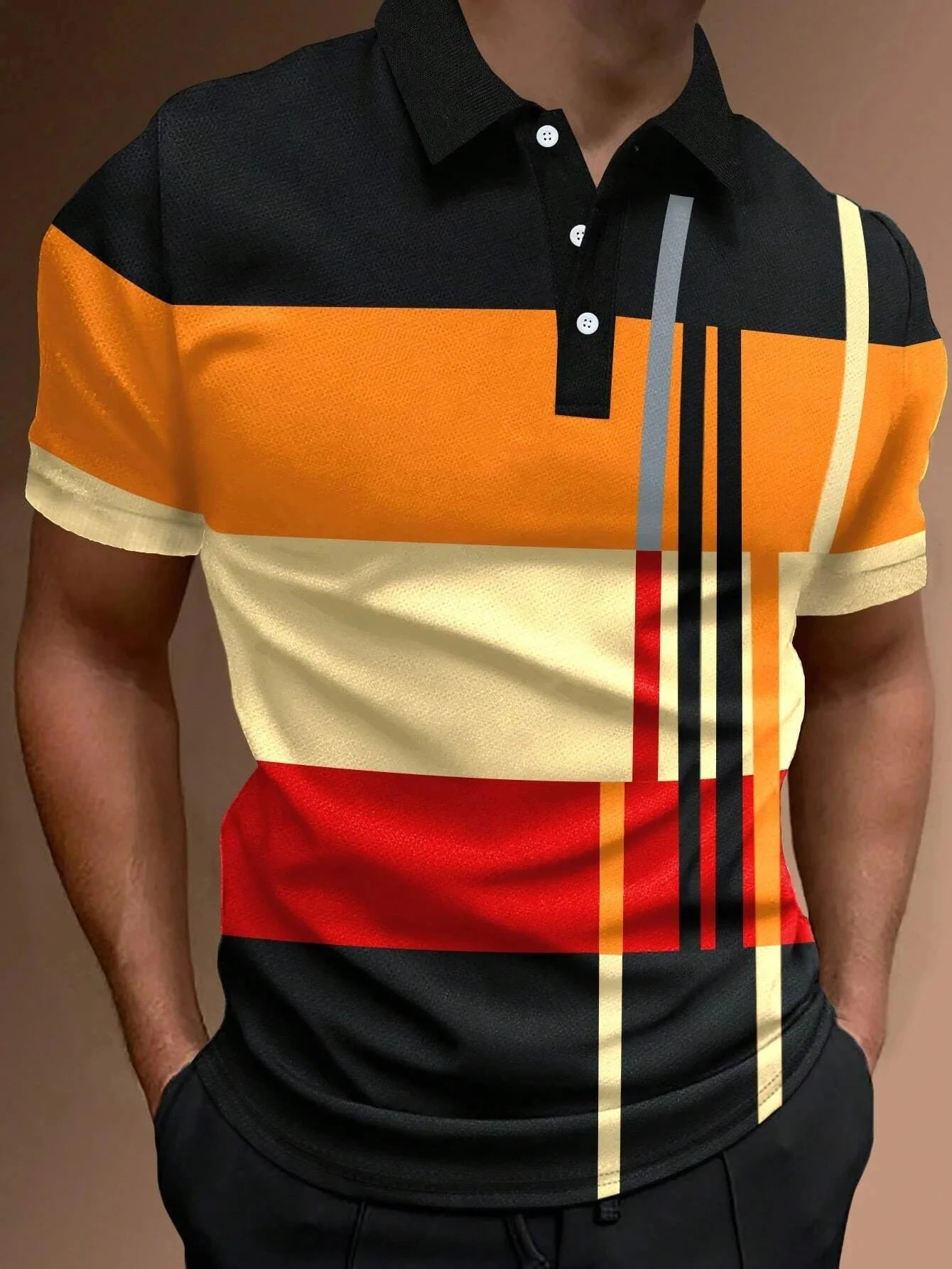 Neues Golf-Poloshirt mit Streifen für Herren – lässig und modisch