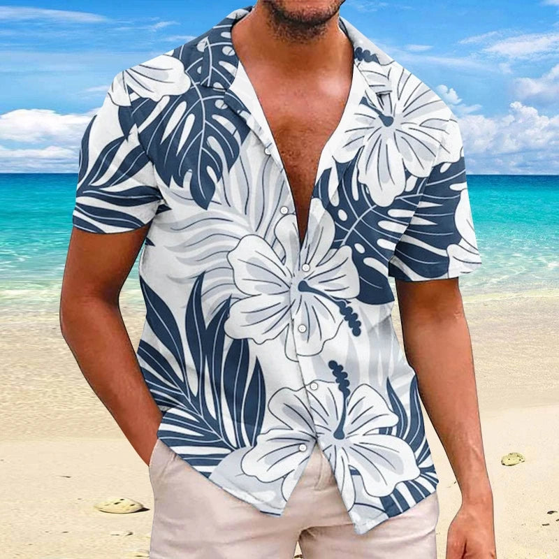 Tier Kran Männer Hawaiian Shirt 3d Pflanze Shirt für Männer