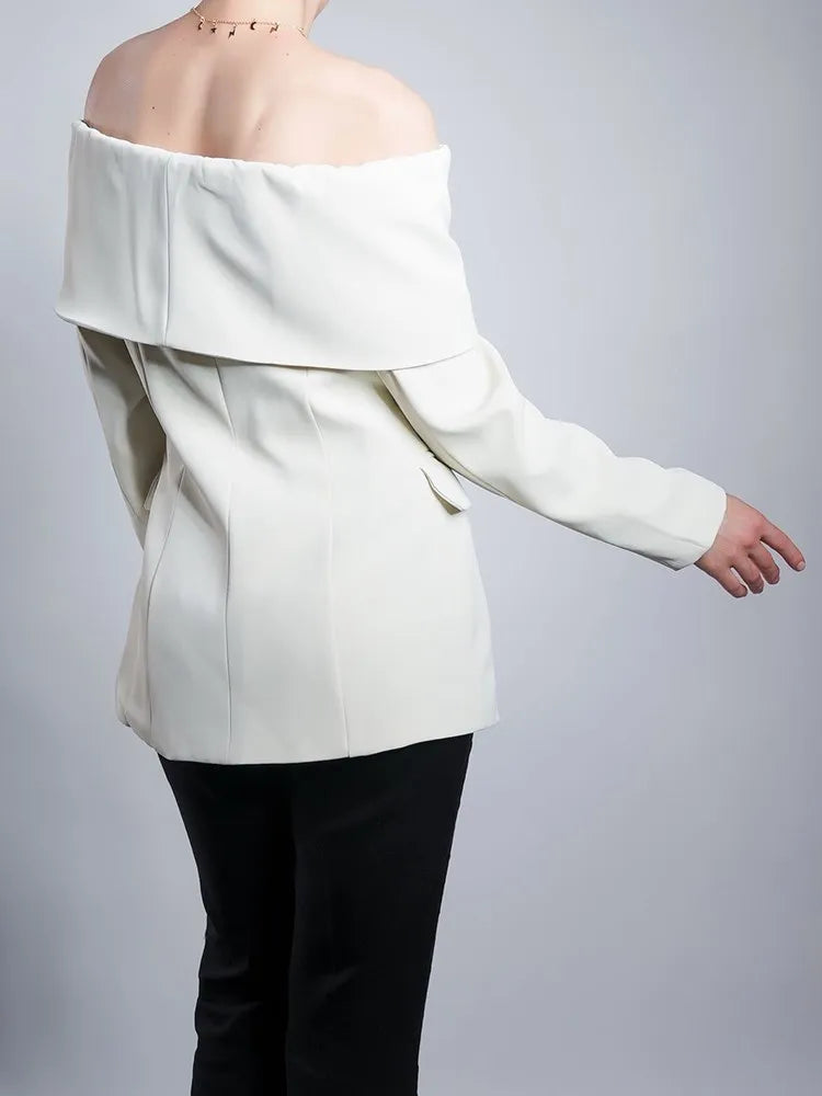 TWOTWINSTYLE Solid Blazer- Minimalist Patchwork Design