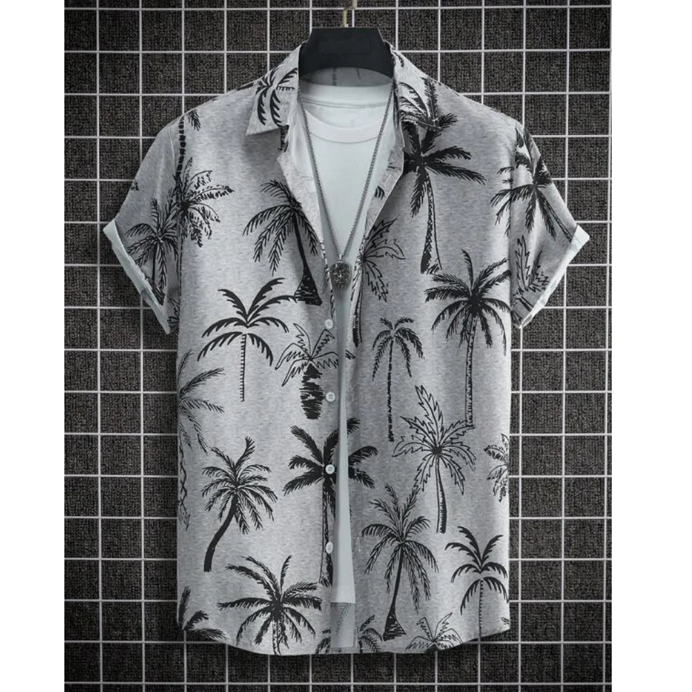 Tier Kran Männer Hawaiian Shirt 3d Pflanze Shirt für Männer