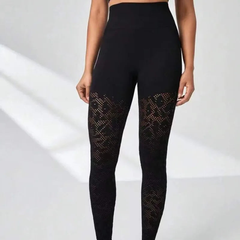 Nahtlose, ausgehöhlte Gym-Leggings für Damen