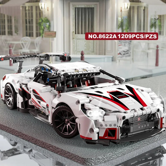 Building blocks compatible with concept White Sports car Toy