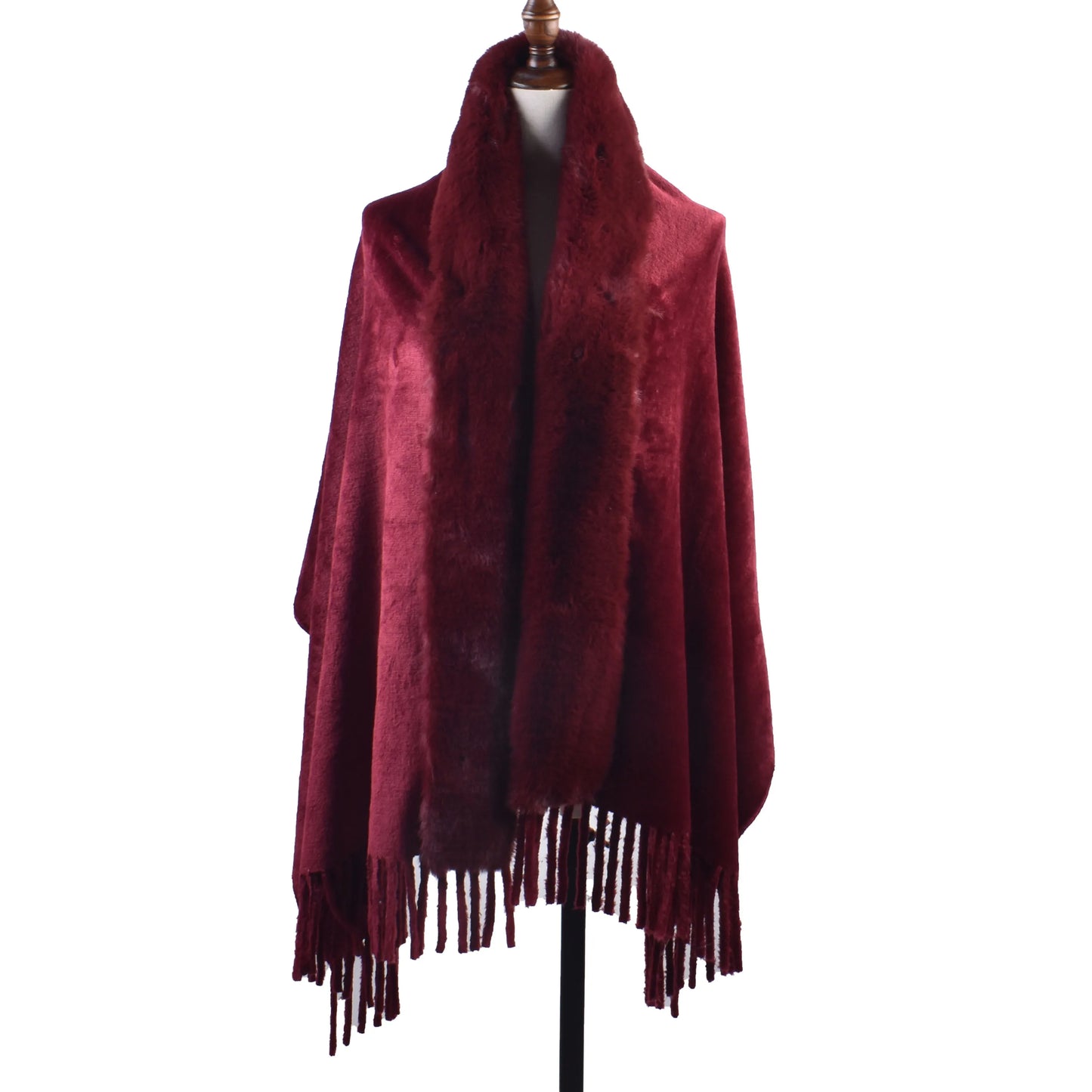 Winter New Solid Color Wool Shawl for Women