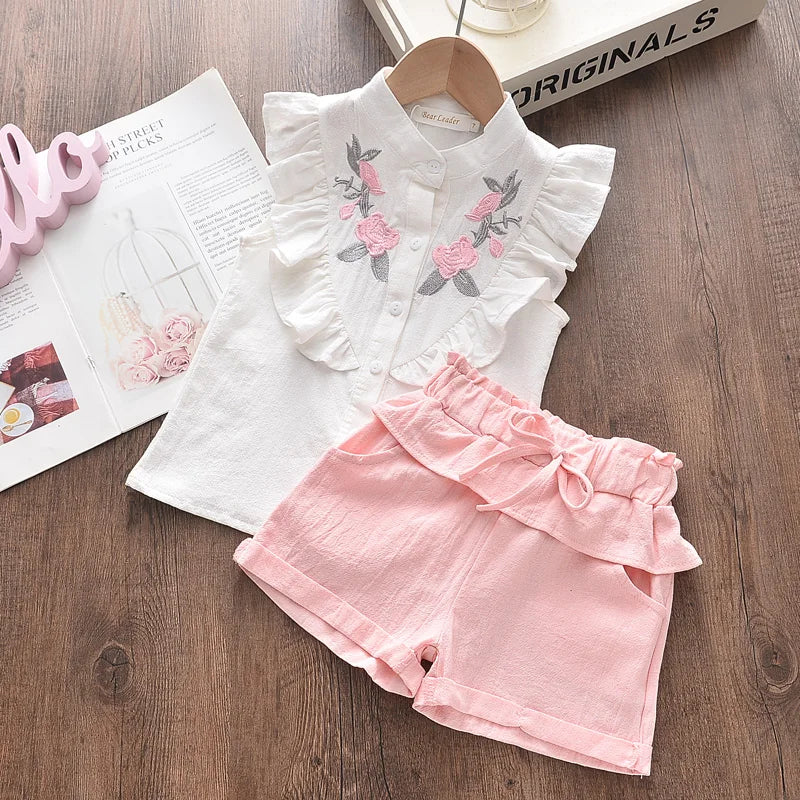 Children's Embroidered Sleeveless Summer Clothes