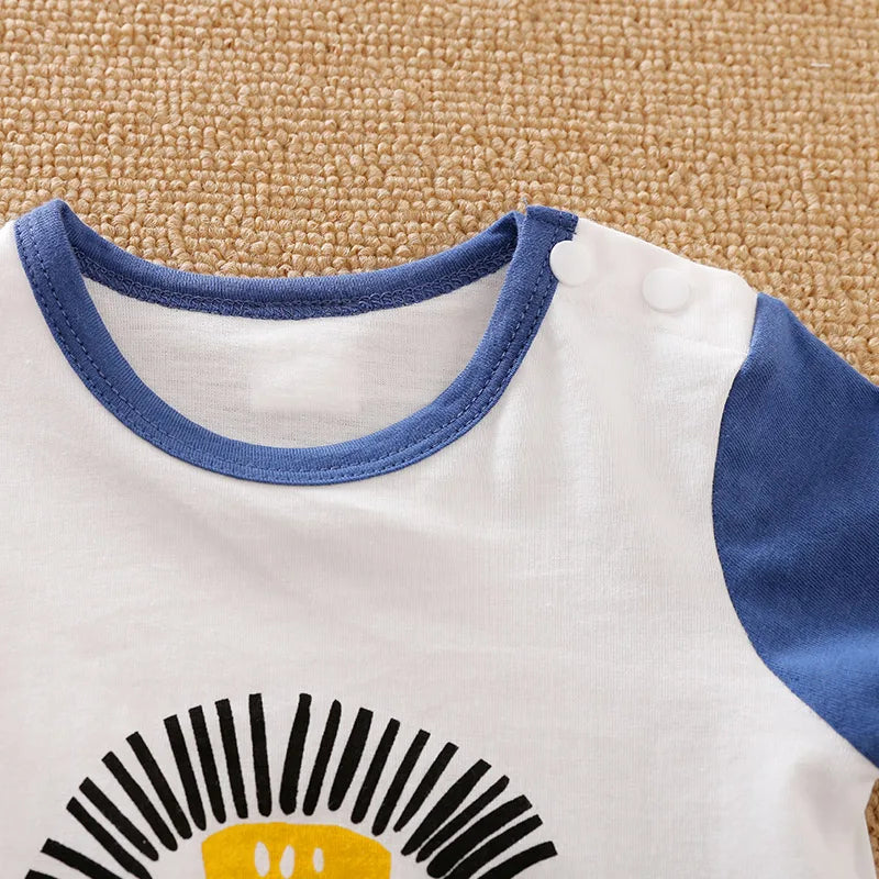 Comfy Lion Print Summer Jumpsuit for Newborns
