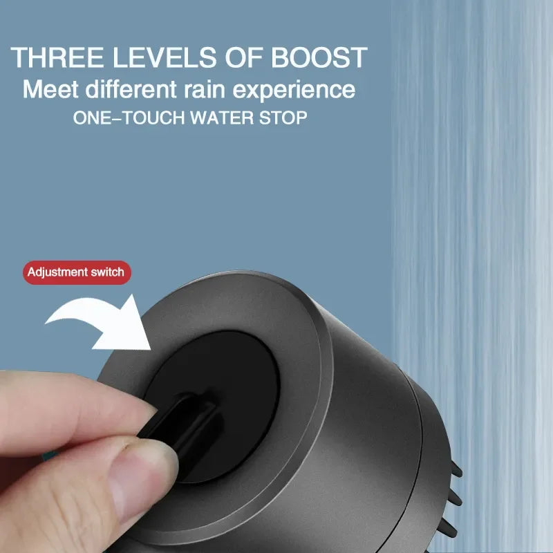 High Pressurized Head 3-mode Adjustable Filter Shower - Massage Brush Rain Faucet Bathroom Accessories