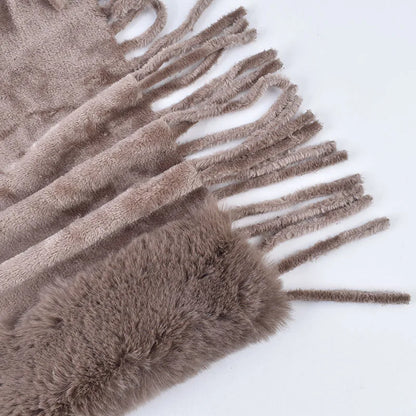 Neuer einfarbiger Wollschal für den Winter für Damen