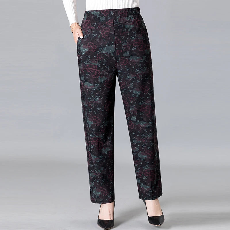 Oversize 8XL 9XL Printed High-Waist Trousers