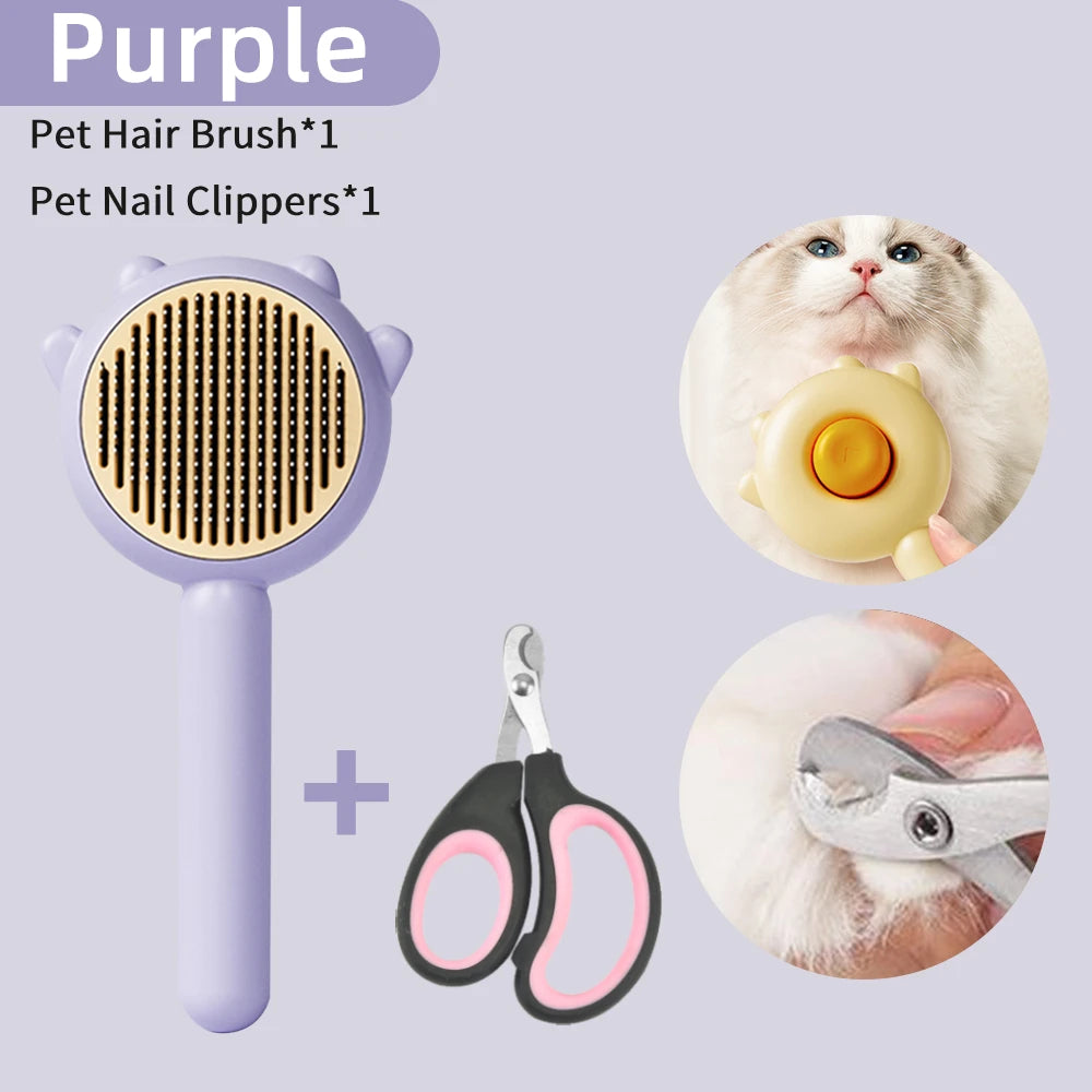 Pet Grooming Needle Massage Brush & Nail Clippers