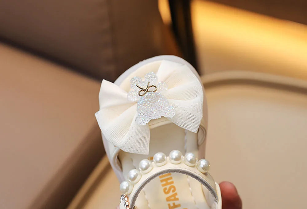 Princess Sandals with Bear Bow for Girls