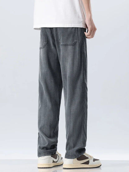 Jean ample d'été à jambe large en lyocell