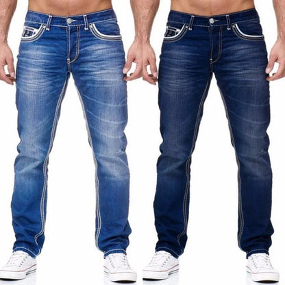 Solid Stretch Denim Jeans for Men