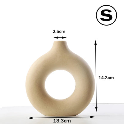 Nordic Style Ceramic Flower Vase Art